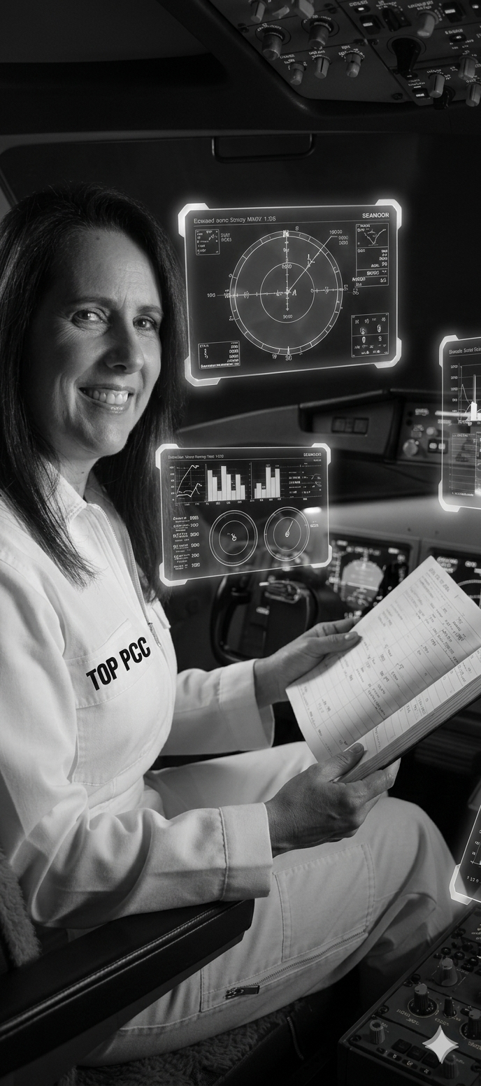 Nancy Beaulieu dans le cockpit